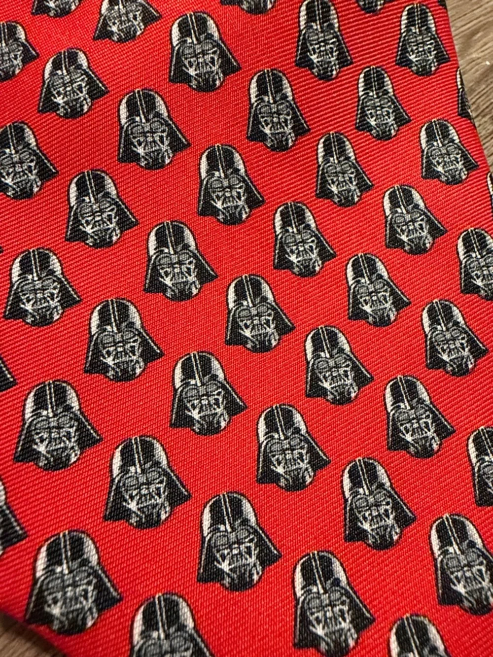 Star Wars Red Tie with Black Darth Vader Motif